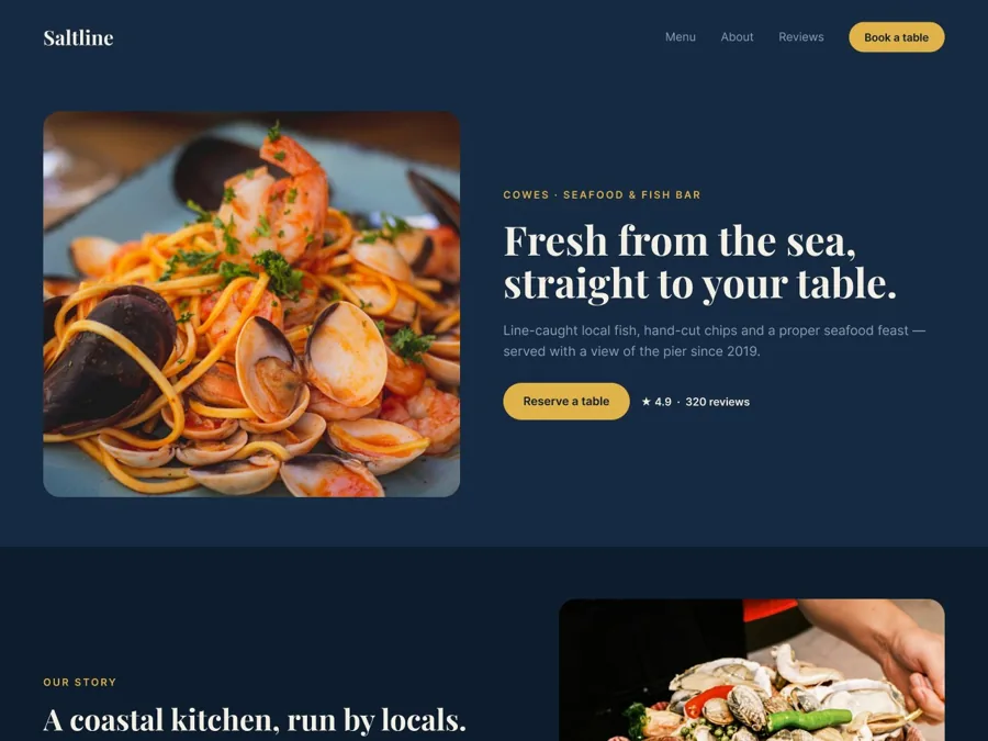 Saltline Fish Bar concept website