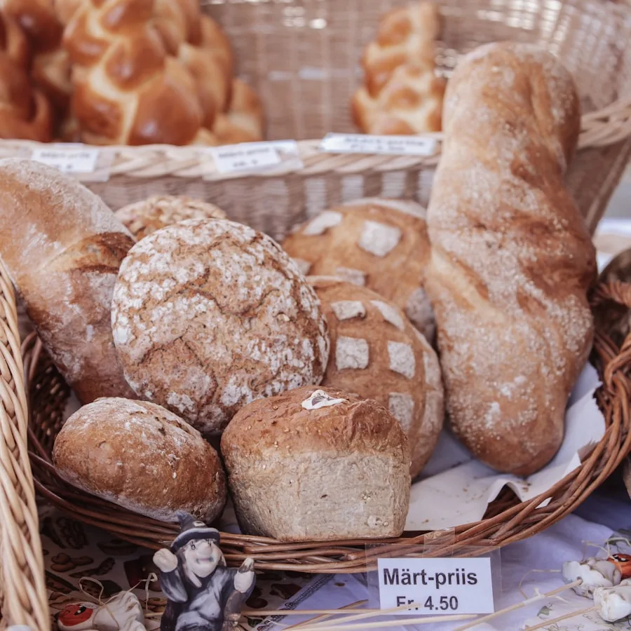 Basket of assorted bread