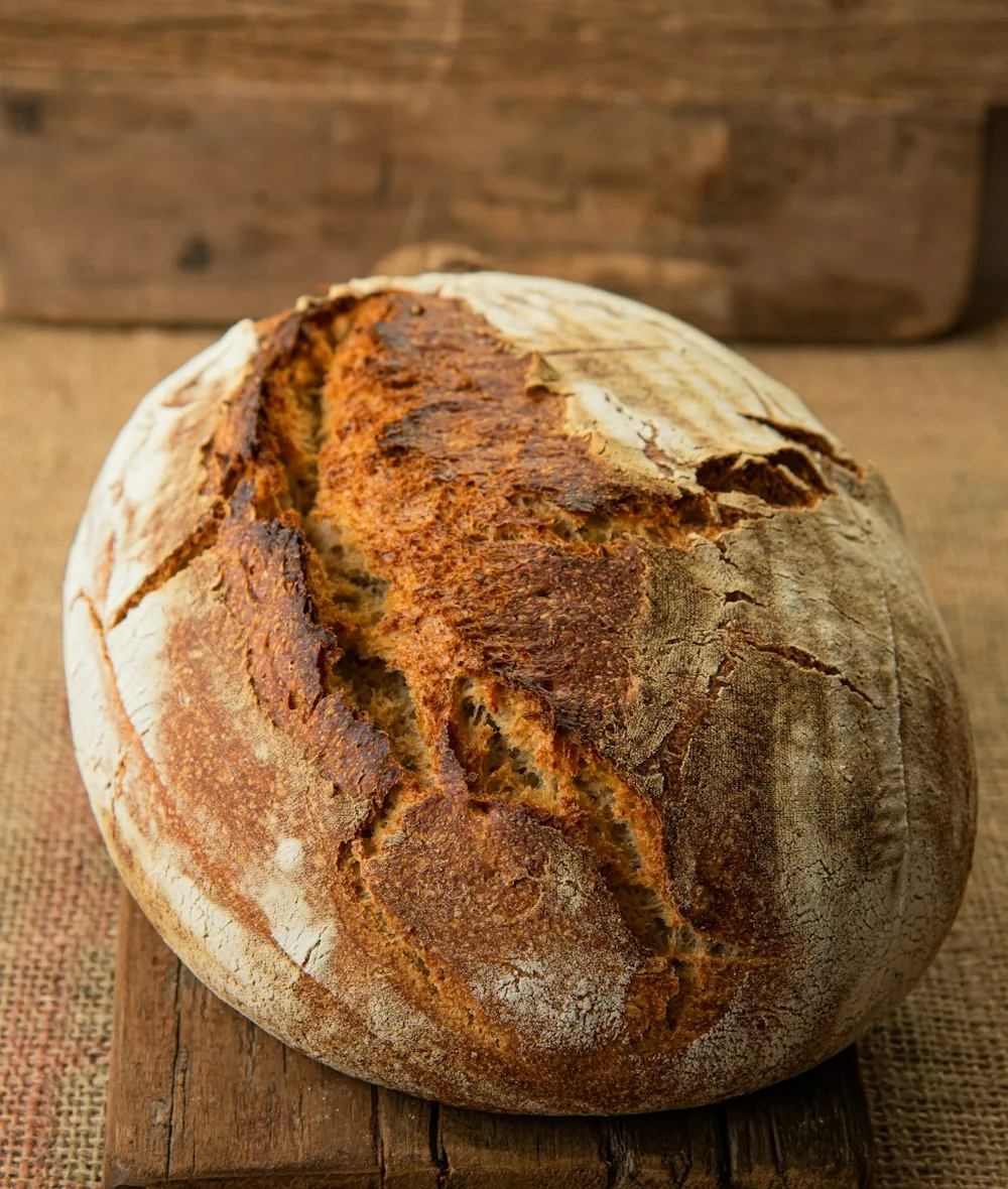 Golden sourdough boule